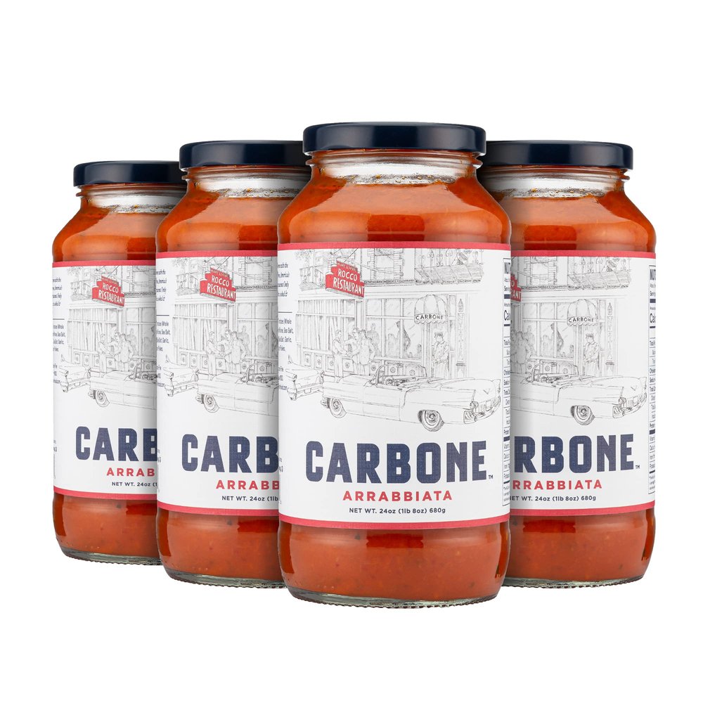 Carbone Arrabbiata Pasta Sauce | Tomato Sauce Made with Fresh & All-Natural Ingredients | Non GMO, Vegan, Gluten Free, Low Carb Pasta Sauce, 24 Fl Oz (Pack of 4)