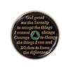 3 Year Sobriety Coin | Glitter Triplate AA Chip Recovery Anniversary Token (Aqua) view 3