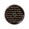 1 Year Sobriety Coin | Glitter Triplate AA Chip Recovery Anniversary Token (Aqua) view 3