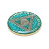 1 Year Sobriety Coin | Glitter Triplate AA Chip Recovery Anniversary Token (Aqua) view 4