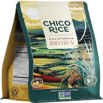 Chico Rice Brown Milled California Japonica Rice | Freshly Milled, Non-GMO, Gluten-Free, Calrose | Bold Flavor, High Fiber, Vegan | Perfect for Risottos, Bibimbap, Stir-Fries, Soups, Grain Bowls - 32 oz. (2 Pack)