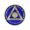 7 Year Sobriety Coin | Triplate AA Chip Recovery Anniversary Token (Blue) view 2