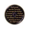 7 Year Sobriety Coin | Triplate AA Chip Recovery Anniversary Token (Blue) view 3