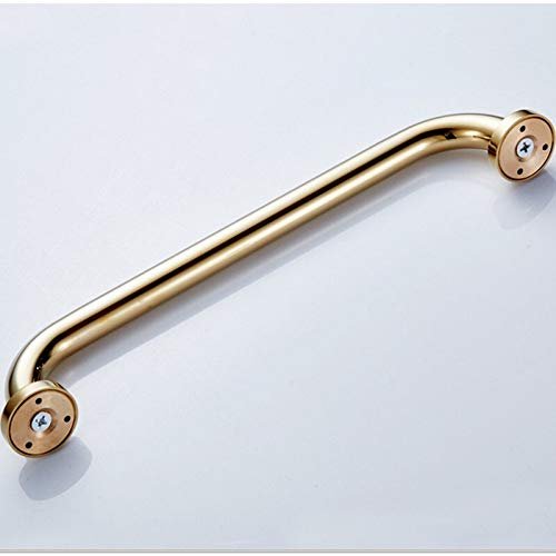 SJHFG Bathroom Handrail Gold Plated Copper Straight Bathroom Accessories Grab Bars 30/35/40/50cm Length Available Bathroom Grab Bars (Color : 35cm)