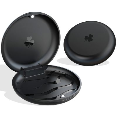 ARGOMAX 2-Pack Slim Aligner and Retainer Case, Portable Orthodontic Storage Container for Mouth Guards and Night Guards, Black