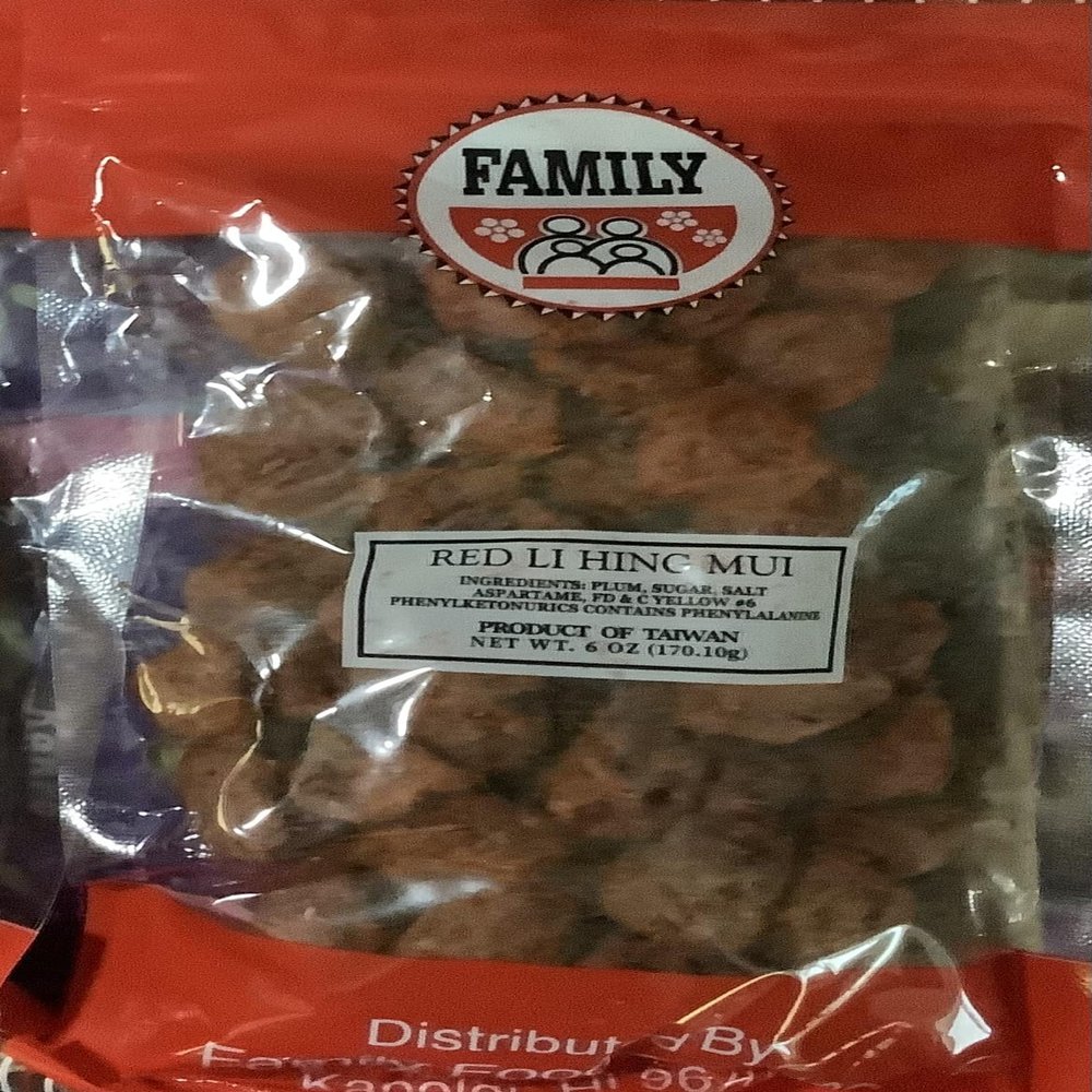 Family Red Li Hing Mui 8 Ounce Bag (Pack of 2 Bags)