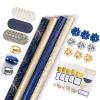 WRAPAHOLIC Navy Wrapping Paper Set - Gold and Navy Wrapping Paper Bundle with Gift Bow & Ribbon & Tag & Sticker, Perfect for Christmas, Birthday, Holiday, Father's Day, Baby Shower view 1