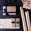 WRAPAHOLIC Navy Wrapping Paper Set - Gold and Navy Wrapping Paper Bundle with Gift Bow & Ribbon & Tag & Sticker, Perfect for Christmas, Birthday, Holiday, Father's Day, Baby Shower view 2