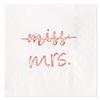 Crisky Rose Gold Miss to Mrs Cocktail Napkins for Bridal Shower Engagement Bachelorette Party Dessert Beverage Table Party Supplies, Disposable Napkins, 3 Ply, 50 count view 1