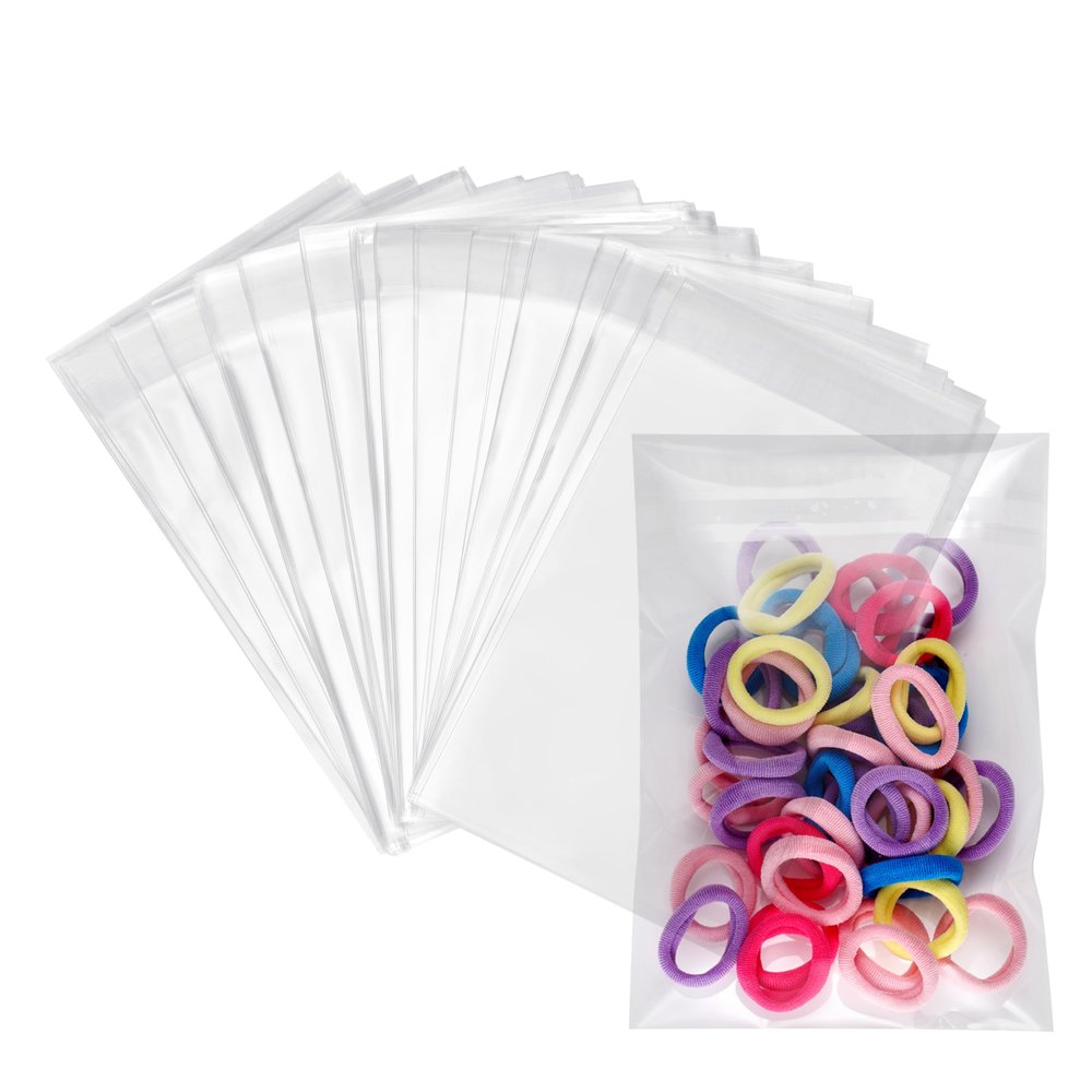 200ct Crystal Clear Resealable Polypropylene Poly Bags 4 1/8'' x 9 1/2'' 1.4 mils Thick Fits 4x9#10 Envelopes Jewelry Cards Photos Cookie Bakery Goodies 4 1/8'' x 9 1/2''