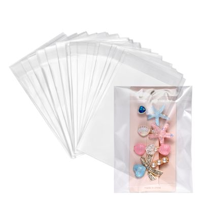 200ct Small Square Clear Cello Bags 4x4 Self Seal - 1.4 mils Thick Adhesive OPP Poly Bags for Jewelry Earrings Candies Bakery Candle Cookie 4'' x 4''