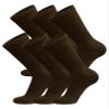 6 Pairs of Cotton Diabetic Non-Binding Neuropathy Crew Socks (Deep Brown, Fits Mens Shoe Size 8.5-10,5/Womens Shoe Size 9-11.5) view 1