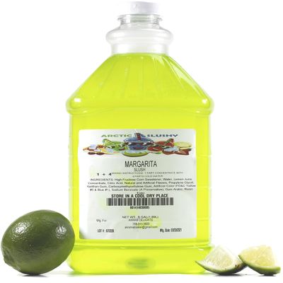 Arctic Slushy Frozen Slushie Syrup Mix - New York Flavored Syrups for Ice Drink Machines, Blenders - DIY, Commercial Blended & Icy Beverage Flavoring - Half-Gallon, Makes 40 Cups (Margartia)