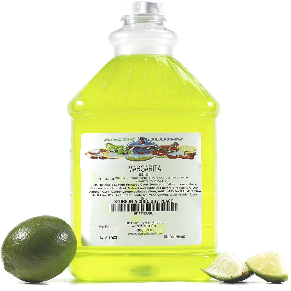 Arctic Slushy Frozen Slushie Syrup Mix - New York Flavored Syrups for Ice Drink Machines, Blenders - DIY, Commercial Blended & Icy Beverage Flavoring - Half-Gallon, Makes 40 Cups (Margartia)