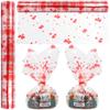 Cellophane Wrap Roll Hearts Design | 100 Ft. Long X 16 in. Wide | 2.3 Mil Thick Crystal Clear with Red Hearts | Gifts, Baskets, Treats, Flowers, Cello Wrapping Paper | Hearts Design Cellophane for Birthdays, Holidays, Graduations | by Anapoliz view 1