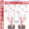 Cellophane Wrap Roll Hearts Design | 100 Ft. Long X 16 in. Wide | 2.3 Mil Thick Crystal Clear with Red Hearts | Gifts, Baskets, Treats, Flowers, Cello Wrapping Paper | Hearts Design Cellophane for Birthdays, Holidays, Graduations | by Anapoliz view 3