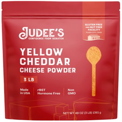 Judee's Gluten Free Yellow Cheddar Cheese Powder - Popcorn & Snack Seasoning - Gluten-Free Nut-Free Powder - 3 lb, Pack of 1