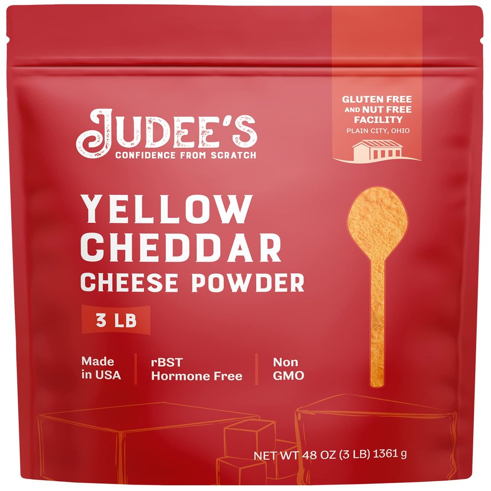 Judee's Gluten Free Yellow Cheddar Cheese Powder - Popcorn & Snack Seasoning - Gluten-Free Nut-Free Powder - 3 lb, Pack of 1