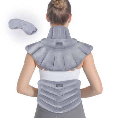 REVIX Microwave Heating Pad for Neck and Shoulders Lower Back, Warm Compress Heated Back Wrap with Weighted Plush, Hot Eye Mask, Set of 3