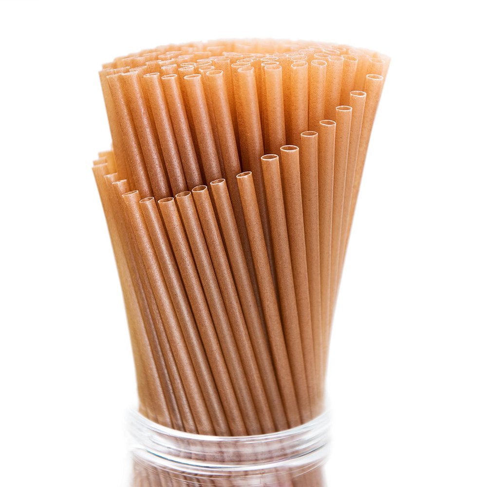 100pcs Sugarcane Straws, 8 Inch Sturdy Biodegradable Plastic Free Eco-Friendly Compostable Smoothie Drinking Straws for Home Restaurant Beach Parties Not Foggy