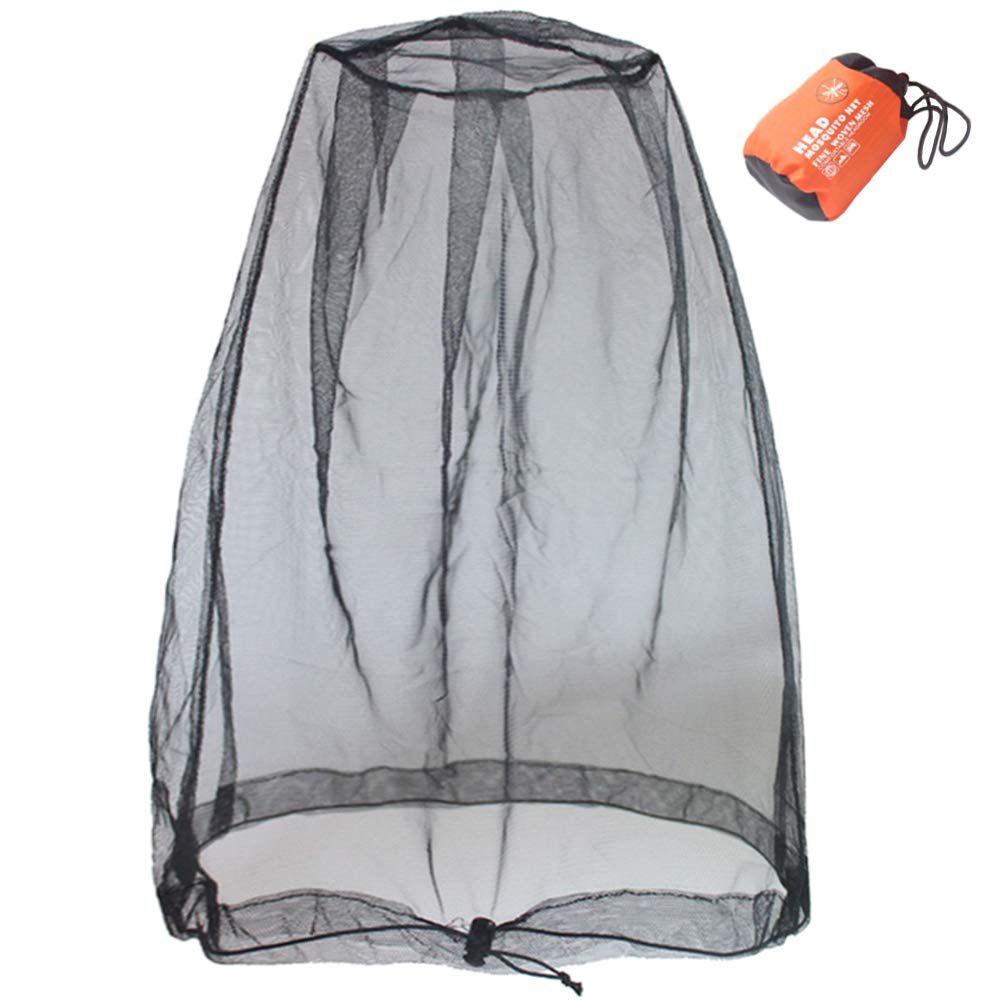 Cinvo Head Net Hat for Bugs No See Ums, Insects, Gnats, Biting Midges - Spacious Net Room Works Over Most Hats - Black
