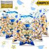 Blulu 100 Pieces 2025 Graduation Cellophane Treat Bags,Congrats Graduates Candy Plastic Clear Goodies Wrapping Bags with 200 Pieces Twist Ties for Graduation Day Grad Party Supplies(Blue) view 3
