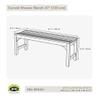 ARB Teak and Specialties Teak 47" (120 cm) Shower Bench Curved, Brown view 3