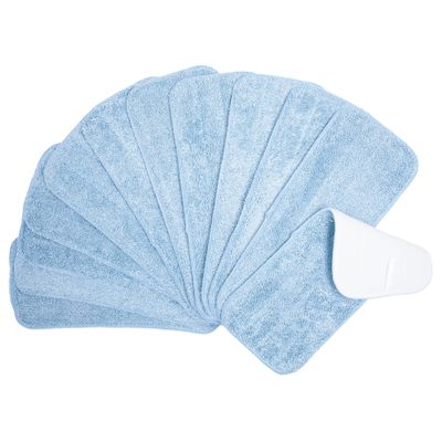 Arkwright Spray Mop Replacement Pads - (Pack of 12) Bulk Microfiber Flat Dry and Wet Refill Mop Pads Floor Cleaning, Compatible with Bona and Rubbermaid, Fits All Mop Heads, 13 in, Blue