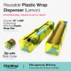 Chicwrap Lemon Refillable Plastic Wrap Dispenser - Includes One 12" x 250' Roll of Professional Grade Plastic Wrap - BPA Free and Kosher Certified - Reusable Dispenser w/Slide Cutter view 2