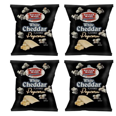 Better Made Special Popcorn (4) 7-9oz Bags - (Pack of 4) (WHITE CHEDDAR) - Adult Snacks, Kids Lunch, Delicious Flavorerd Popped Popcorn, Family Owned Since 1930 in Detroit