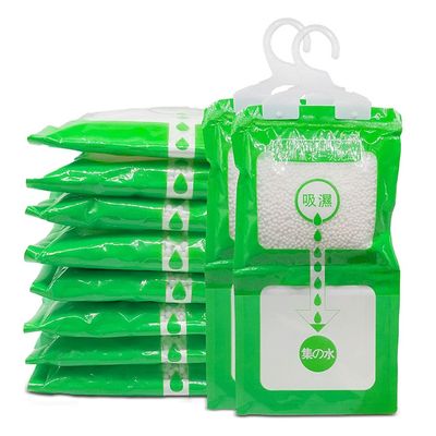 XDGY 5/10 Pcs Moisture-proof & Dehumidifying Bags for Hanging Clothes Hanger, Green, Portable, Standard Operation, 250ml Capacity, Residential Use