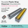 Chicwrap Houndstooth Refillable Plastic Wrap Dispenser - One 12" x 250' Roll of Professional Grade Plastic Wrap - BPA Free and Kosher Certified - Reusable Dispenser w/Slide Cutter view 2