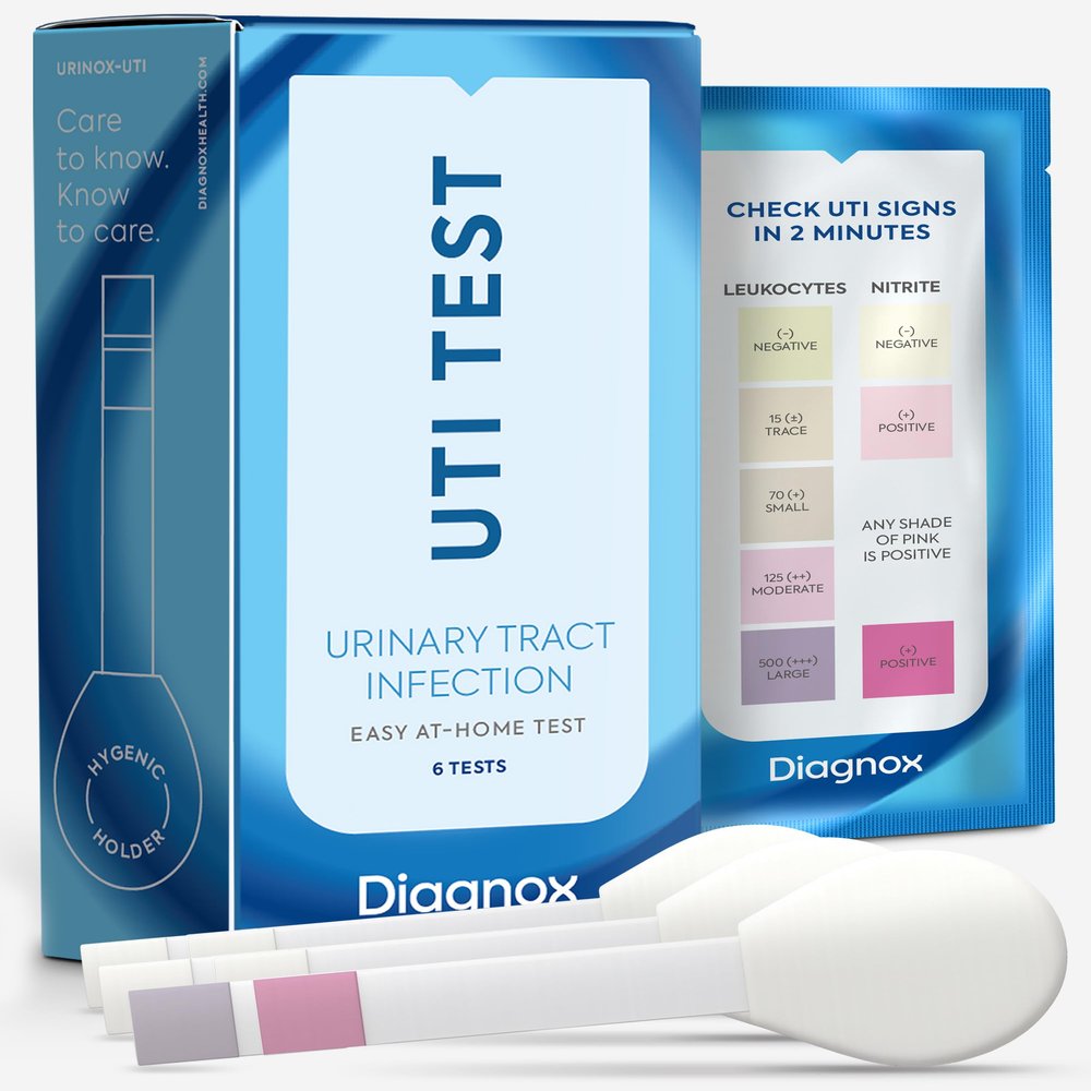 Diagnox Health UTI Test Strips, Early Detecion of Urinary Tract Infections, Quick & Reliable Results in Minutes, Easy to Use at Home UTI Test for Men & Women, 6 Count