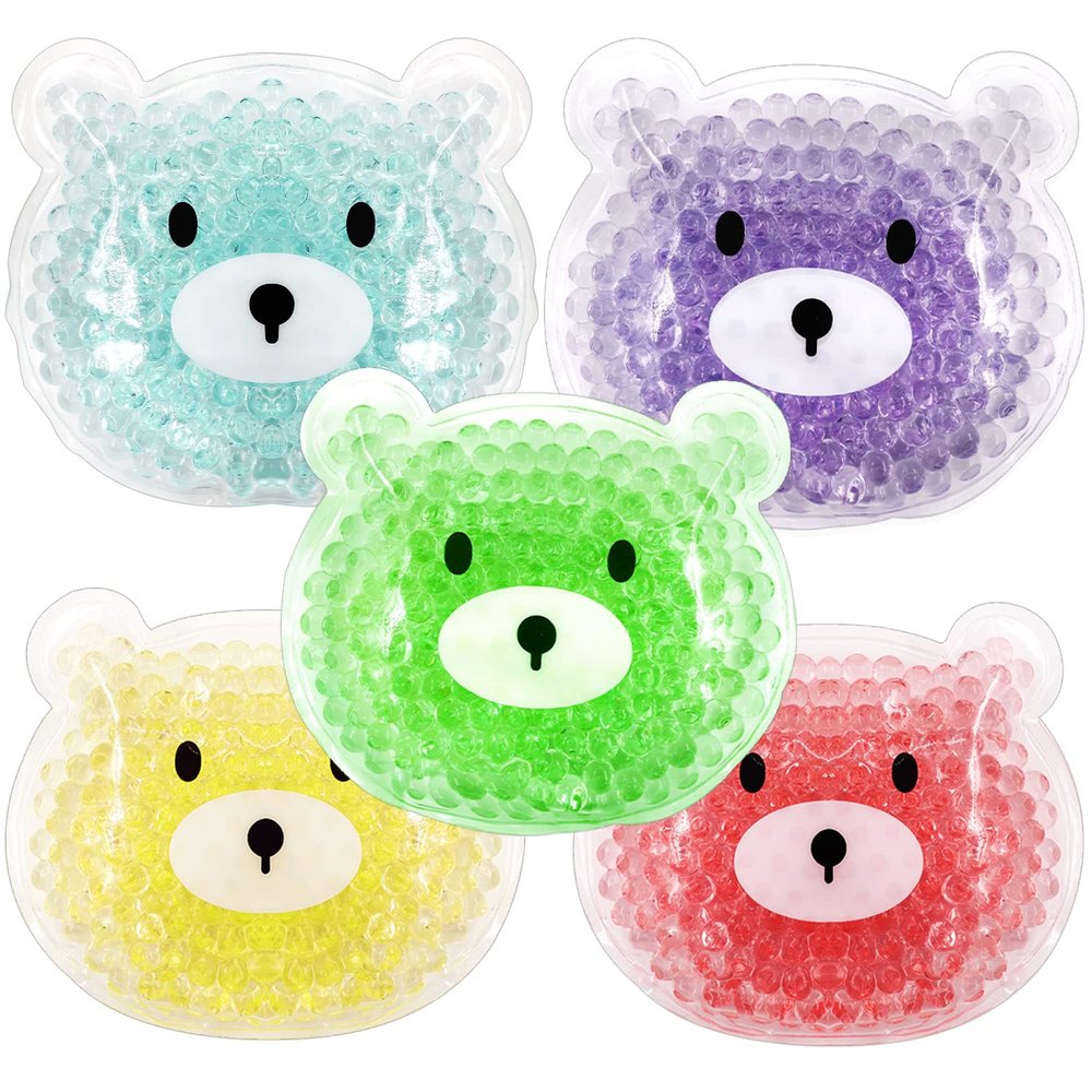 5 PCS Boo Boo Ice Packs, Reusable Ice Pack, Auxiliary Fever Reduction, Hot Cold Pack for Injuries, Wisdom Teeth, Baby Colic, Gas and Upset Stomach, Pain Relief, Fever, Headaches