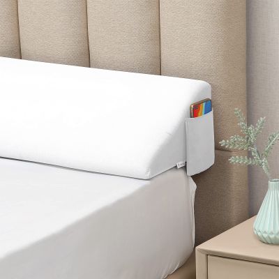 Vekkia Queen Size Bed Wedge Pillow for Headboard Gap/Mattress Wedge Gap Filler/Bed Gap Filler Fill 0-6" Gap Between Headboard and Mattress,60"x10"x6"-White