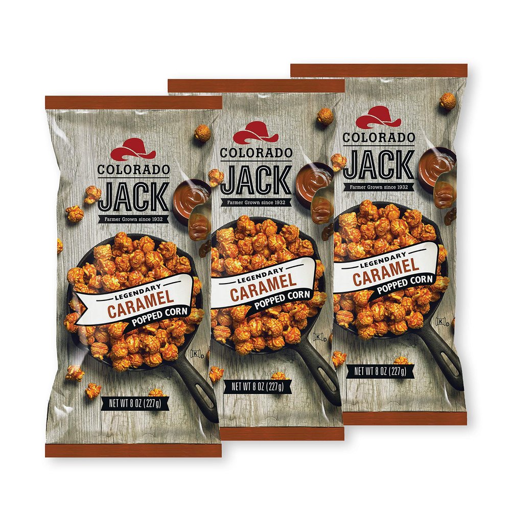 Colorado Jack Gourmet Caramel Popcorn: Real Butter & Vanilla, Farmer Grown, Delicious Snack Tasty Gift - No Corn Syrup & Gluten Free - Pack Size