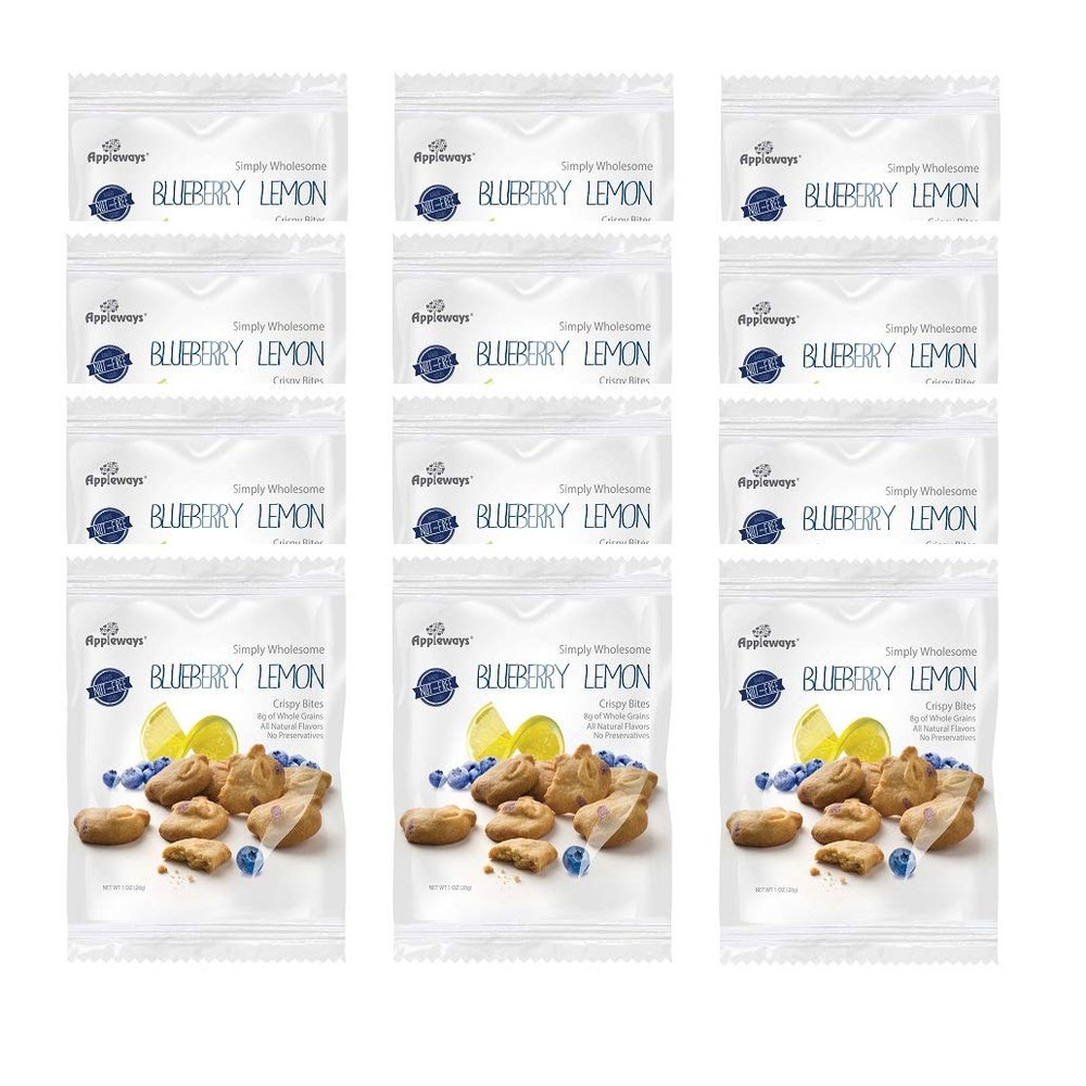 Appleways Whole Grain Blueberry Lemon Crispy Bites | 1 Oz | Pack of 12