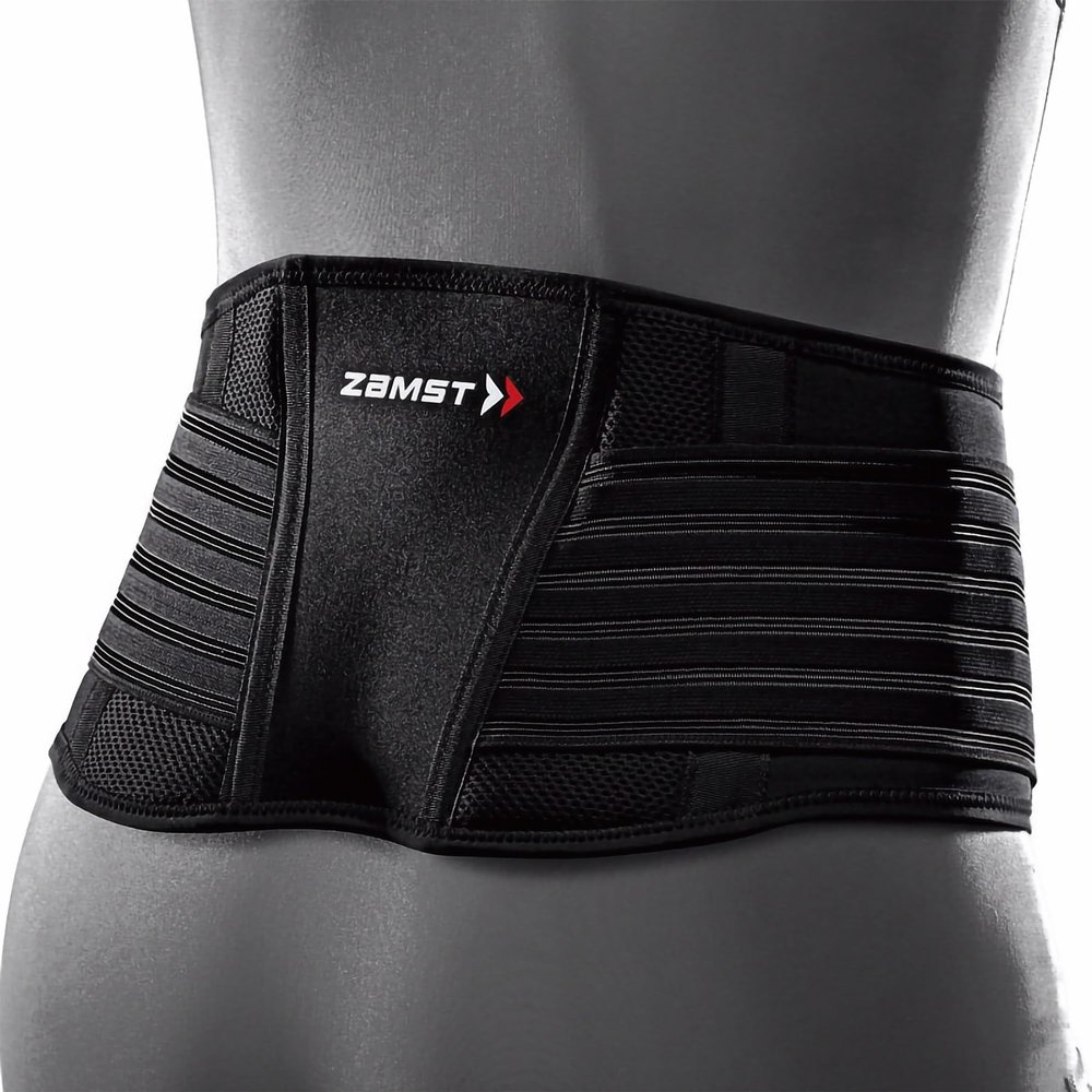 Zamst ZW-5 Sports Back Brace With Integrated Auxiliary Belt-for Golf, Tennis, Baseball, Basketball, Volleyball, Ice Hockey, Pickleball-Black, (XL)