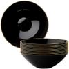 DecorLine Curve Collection Black with Gold Rim Soup Bowl Set, 16 oz. (10-Pack)  Premium Quality Material & Stylish Modern Design, Ideal for Family & Gatherings view 1