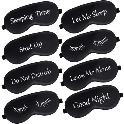 8 Pieces Sleep Mask Silk Eye Mask with Adjustable Strap Soft Blackout Blindfold Eye Cover for Women Men Full Night's Sleep, Travel, Nap, Meditation(Dark Colors)