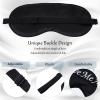 8 Pieces Sleep Mask Silk Eye Mask with Adjustable Strap Soft Blackout Blindfold Eye Cover for Women Men Full Night's Sleep, Travel, Nap, Meditation(Dark Colors) view 4
