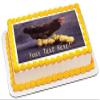 Hen and Small Chickens - Edible Cake Topper - 7.5" x 10" (1/4 sheet) rectangular view 2