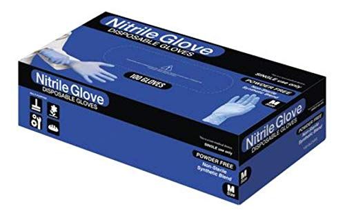 100 Disposible Blended Nitrile Gloves Powder/Latex Free Synthetic Blend Light Blue Extra Large