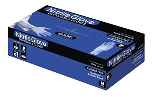 100 Disposible Blended Nitrile Gloves Powder/Latex Free Synthetic Blend Light Blue Extra Large