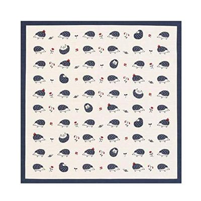 Japanese Furoshiki Cute Handkerchief & Bento wrapping Cotton Fabric Wrapping Cloth Handmade In Kyoto Gifts Souvenir (blue hedgehog, 50x50cm)