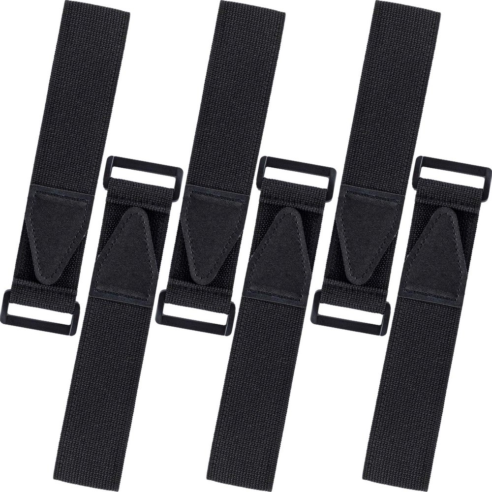 6 Pcs Bicycle Pant Leg Straps Adjustable Cycling Ankle Safety Band Multipurpose Black Elastic Magic Fastening Belt with Buckle for Riding Climbing Fishing Outdoor Sports (1.5x13.8)