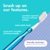 hello Manual Adult Toothbrush With Reusable Blue Modern Aluminum Handle & 4 Soft Replacement Heads, Bpa-free, 4 count view 4