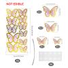 Set of 66 Pack Purple Gold Cupcake Toppers Mixed Size&Colour 3D Butterfly Cake Picks Decorations with Dot Glue and Support Stick for Girl Women Wedding Birthday Party Baby Shower Food Wall Decoration view 2