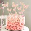 66 Pcs Butterfly Cupcake Toppers Birthday Party Decor,Pink Gold Cake Topper Picks Decor for Girls Women Wedding Birthday Party Baby Shower Party Wall Decoration view 4