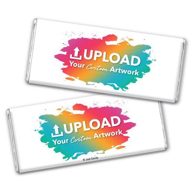 25ct Personalized Candy Wrappers for Chocolate Bars (25 Pack) - Add Your Own Artwork